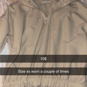 Tan Quarter-Zip Fleece Jacket